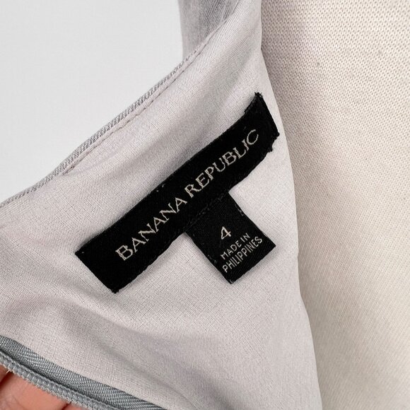 Banana Republic Gray Sleeveless Fitted Sheath Dress Grayy Size 4 - Picture 11 of 13